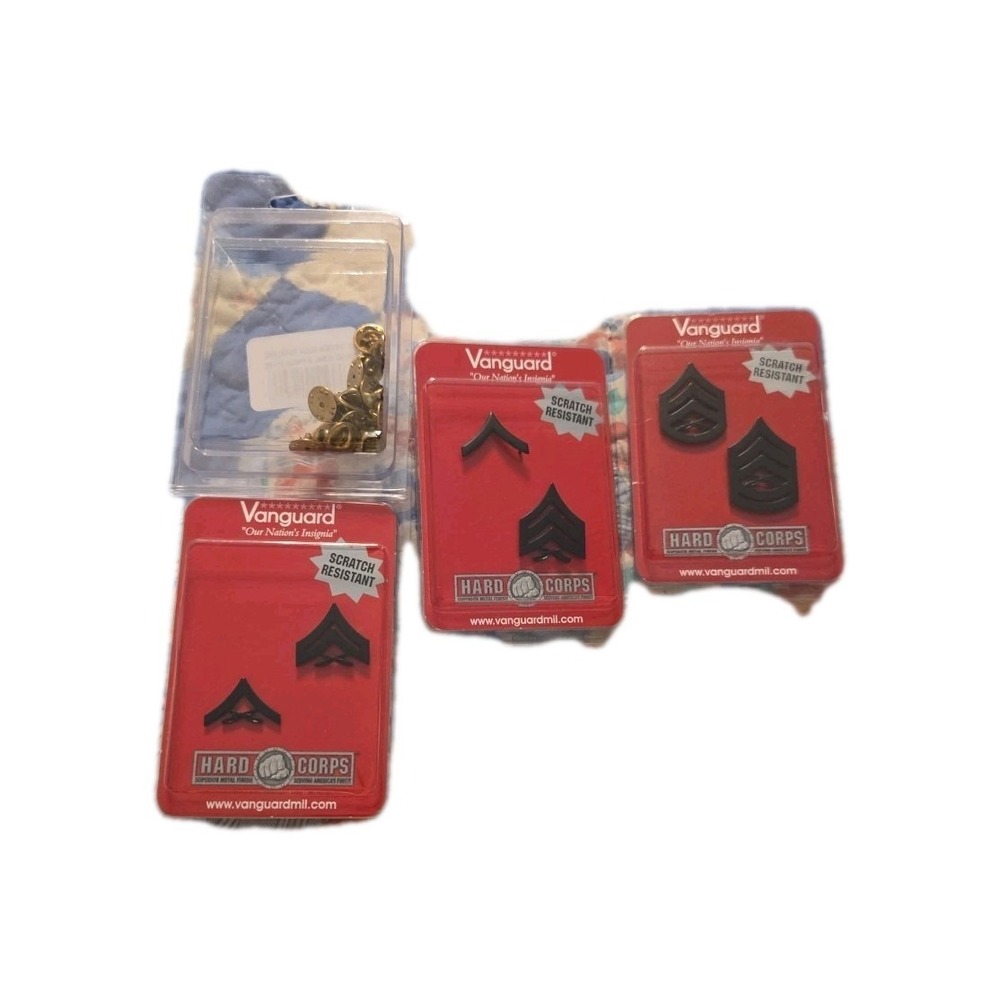U.S.M.C CHEVRON GS BLACK METAL SOLID BRASS Vanguard Hard 1 Ea E2,E3,E4,E5,E6,E7